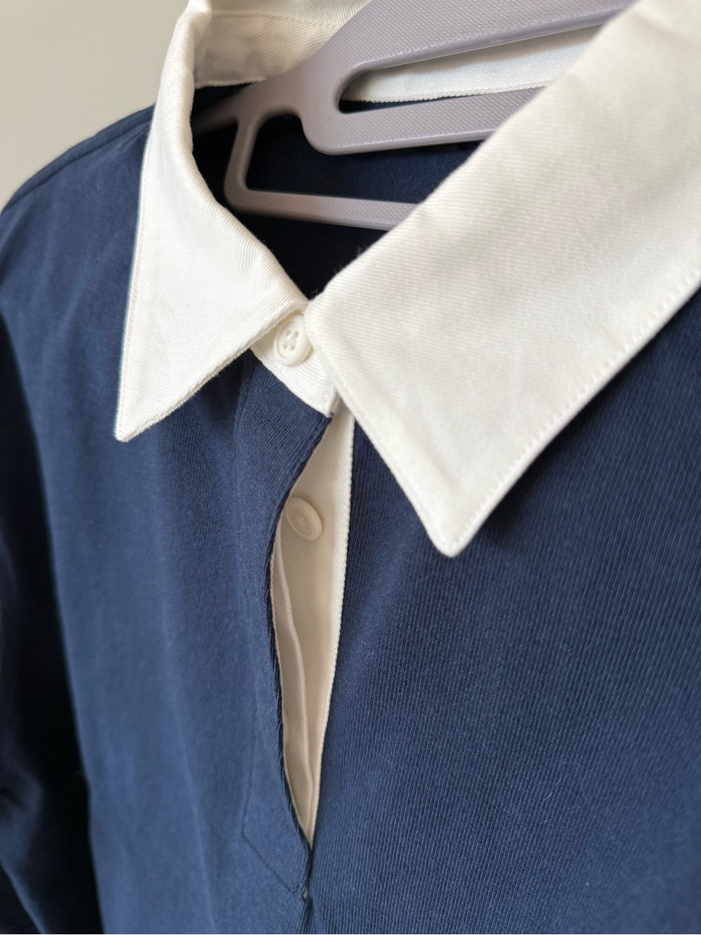 Uniqlo Washed Cotton Polo Shirt (Navy) - Picture 6 of 6
